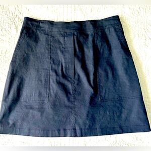 Theory Navy Blue Linen Blend Mini Skirt in Medium, NWOT